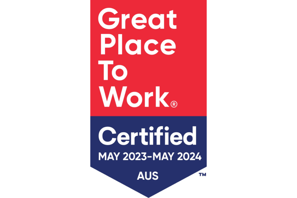 Great Place to Work - Certified May 2023-May 2024 AUS badge.